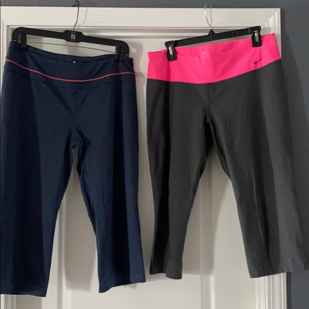 Nike and Adidas cropped workout pants